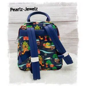 Loungefly Studio Ghibli Spirited Away Landmarks Mini Backpack BoxLunch Exclusive Studio Ghibli Spirited Away Landmarks Mini Backpack  main image 3